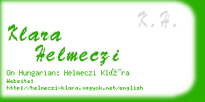 klara helmeczi business card